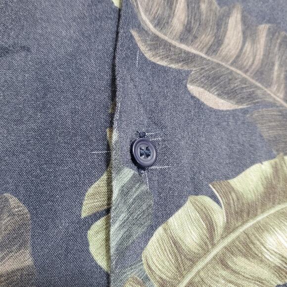 Topman | Palm Print Short Sleeve Soft Button Front Shirt - Picture 9 of 13